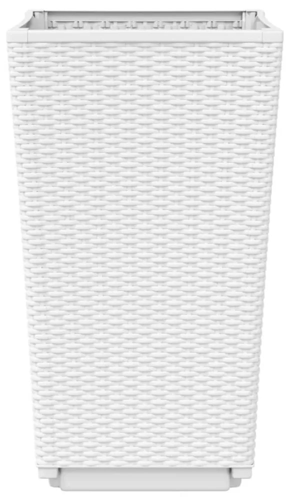 4 db fehér polipropilén kerti ültetőláda 32,5 x 32,5 x 57 cm
