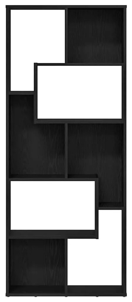 fekete tölgy színű szerelt fa könyvespolc 67 x 24 x 161 cm