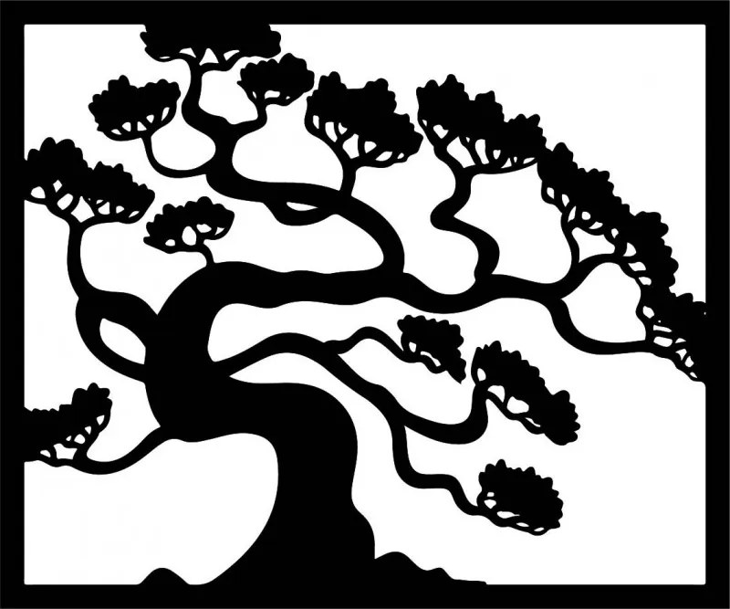 Fából készült kép a falon egy bonsai fa fa rétegelt lemez DRAZSKA