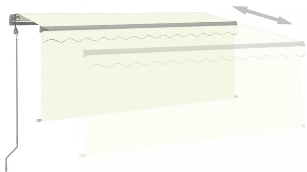 krémszínű automata napellenző redőnnyel 3,5 x 2,5 m