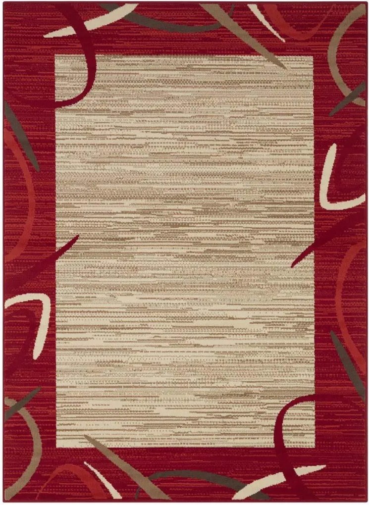 Modern szőnyeg,krémpiros 80x150cm