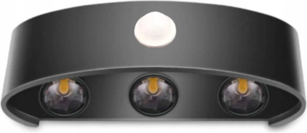 Led fali lámpa Kültéri Kerti Mozgásérzékelő Hegy Alsó Homlokzat IP65 6W