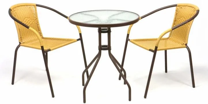 Kerti rattan bútor készlet GARTH Világos barna