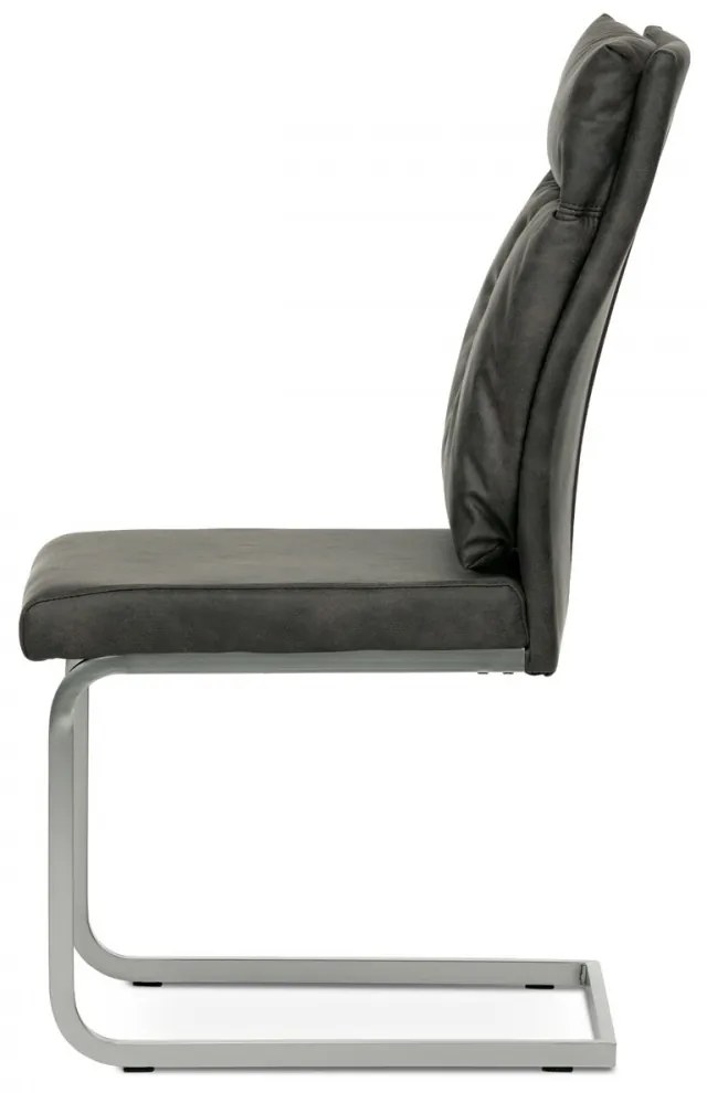 Scaun Modern Sledback Dining Vintage gri efect de piele tapițerie DCH-459