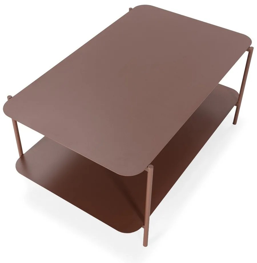 Terrakotta színű fém dohányzóasztal 58x90 cm Beatrix – MOME