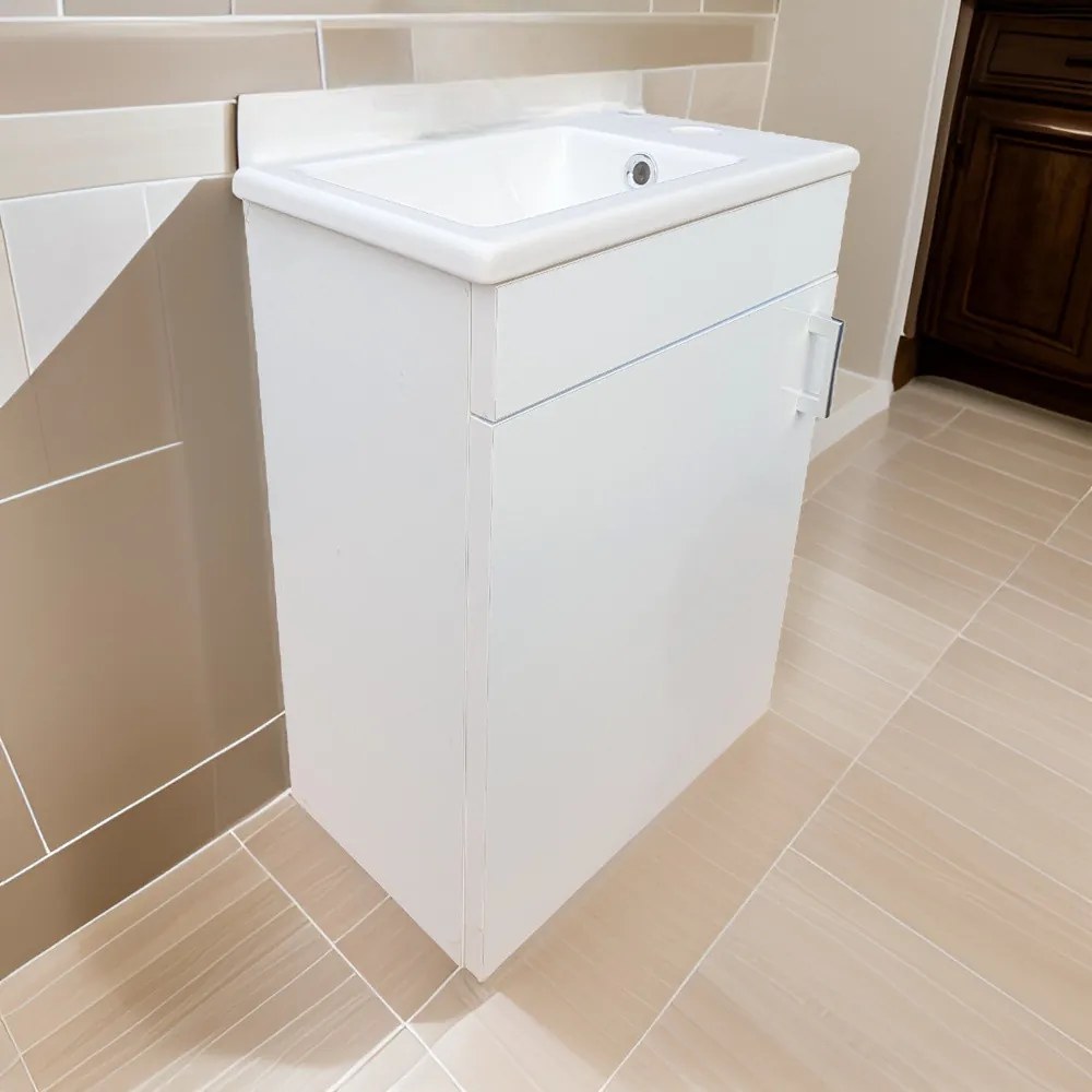 VivaStyle NIKA - fali függesztett - fürdőszobabútor CeraStyle 71100 porcelán mosdóval 42 x 24 cm