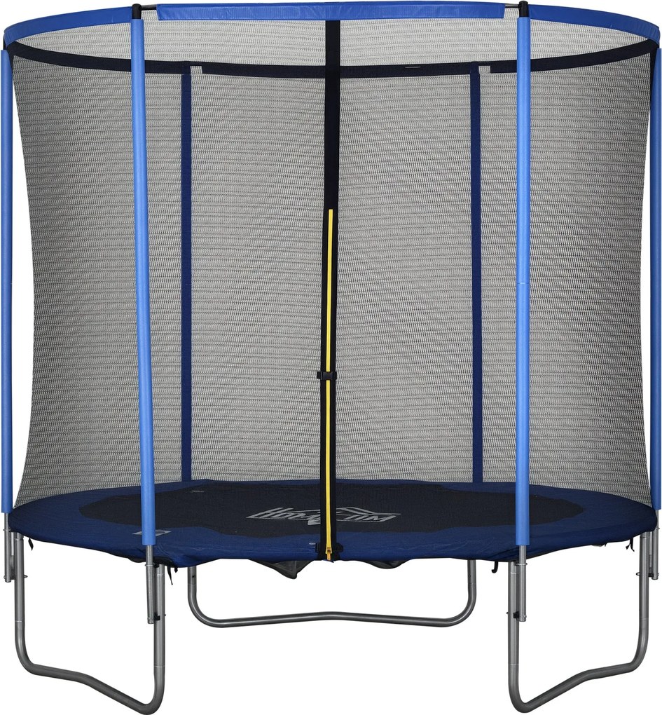 HOMCOM Trambulin Biztonsági Hálóval - Kerti Trambulin Beltéri és Kültéri Használatra - Fitnesz Trambulin Gyerekeknek és Felnőtteknek - Acél Kék+Fekete