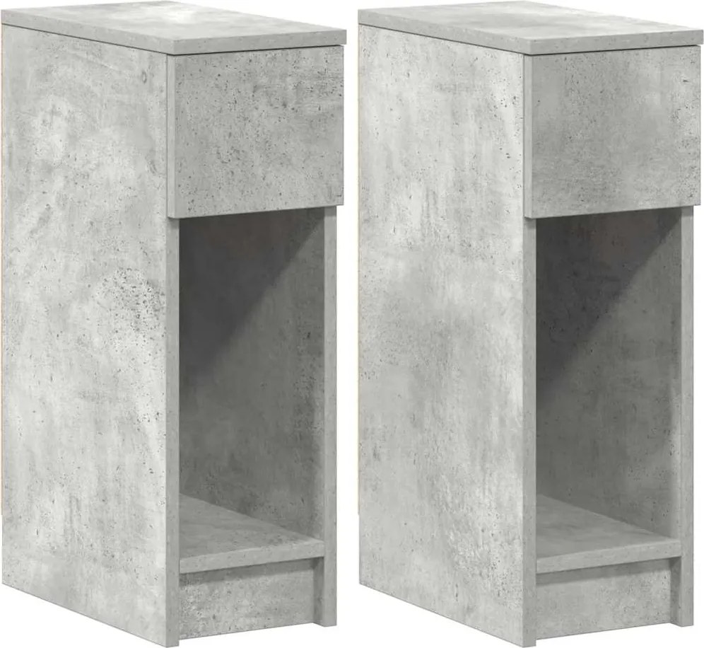 vidaXL 2 db betonszürke éjjeliszekrény fiókkal 20 x 36 x 60 cm
