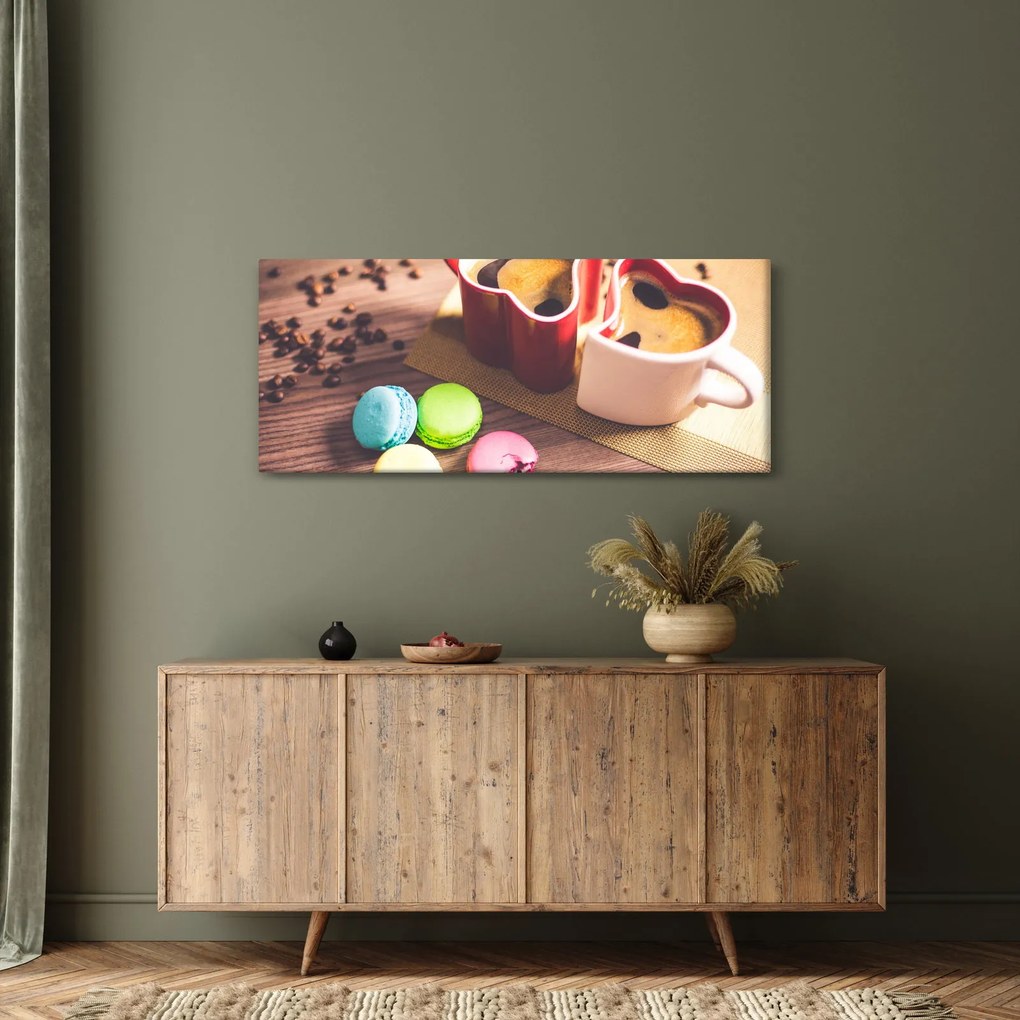 Kávé és a macaroon képe (120x50 cm)