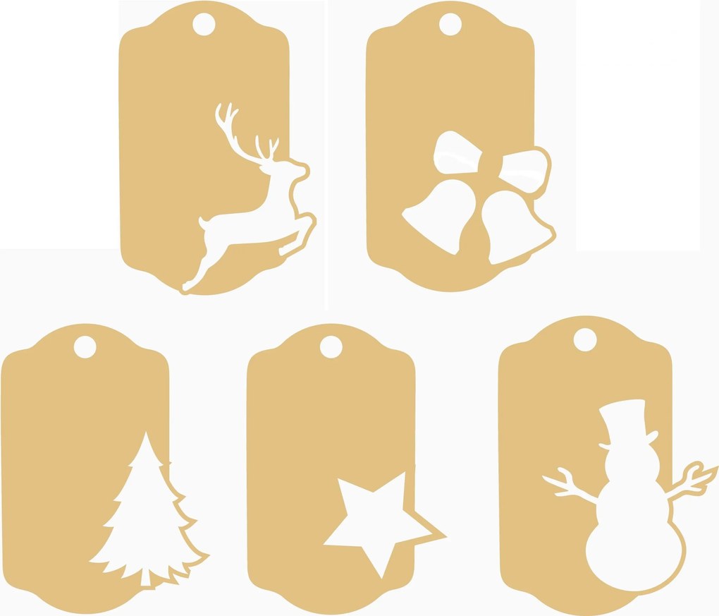 Fából Készült Medál karácsonyi dísz 8cm 10db