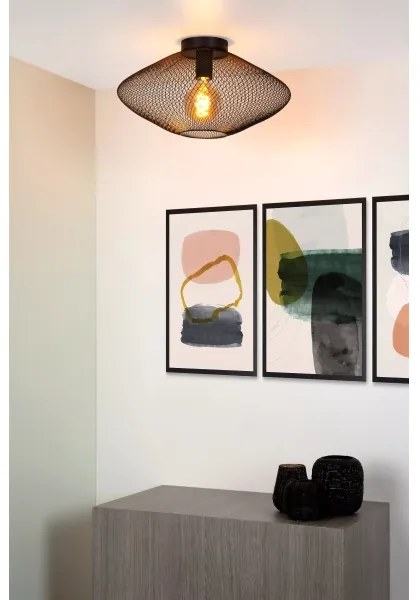 Lucide 21123/45/30 - Mennyezeti lámpa MESH 1xE27/40W/230V fekete