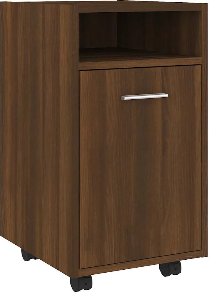 vidaXL barna tölgy színű szerelt fa kisszekrény kerekekkel 33x38x60 cm