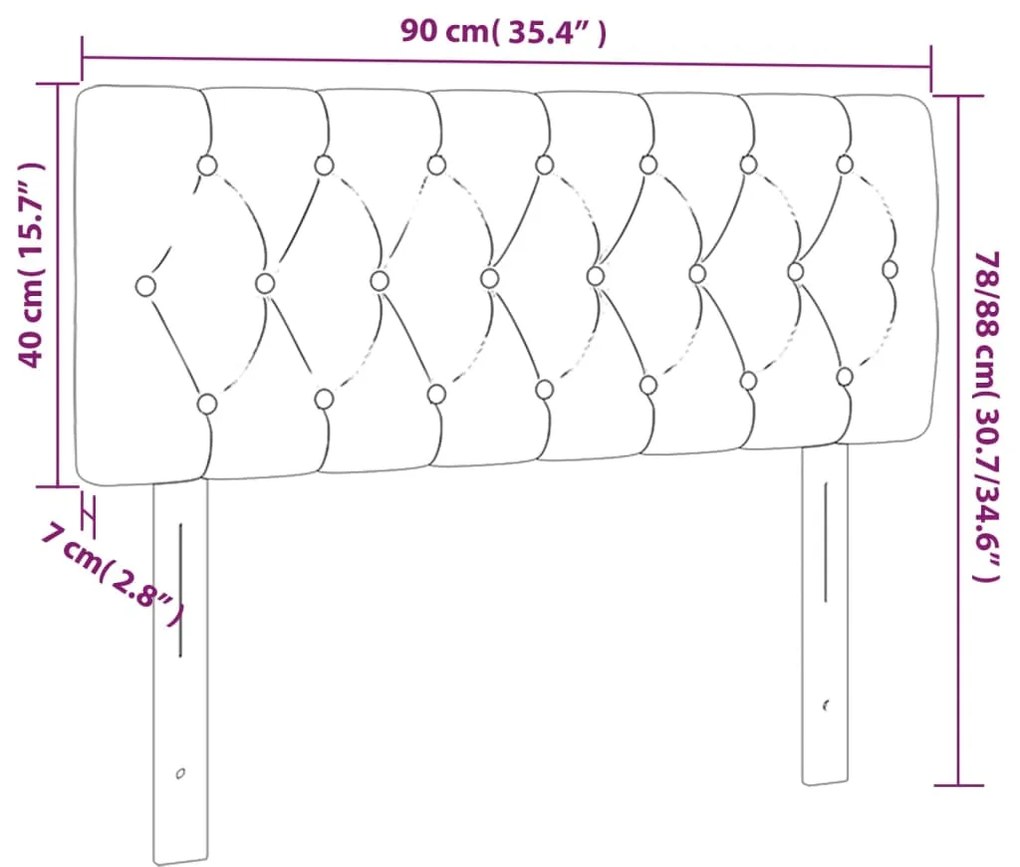 Fejtámla boxspring ágyhoz 90 cm sötétszürke