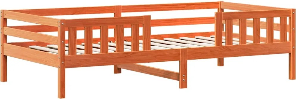 vidaXL viaszbarna tömör fenyőfa ágy matrac nélkül 75 x 190 cm