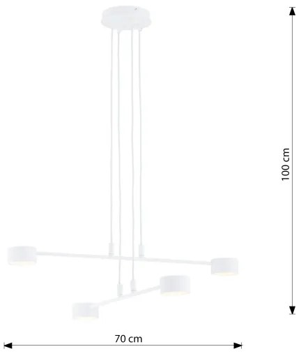 Csillár zsinóron MODUS 4xGX53/10W/230V fehér
