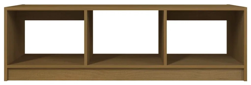 Mézbarna tömör fenyőfa dohányzóasztal 110 x 50 x 34 cm