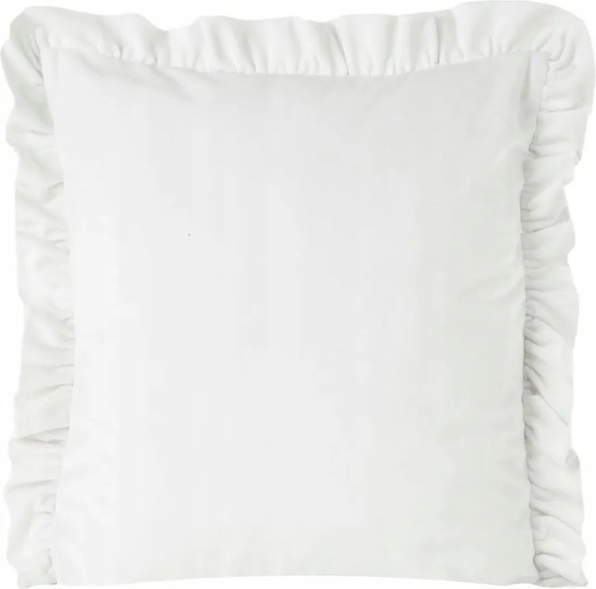 Párnahuzat 45x45 Velvet fehér velúr fodros