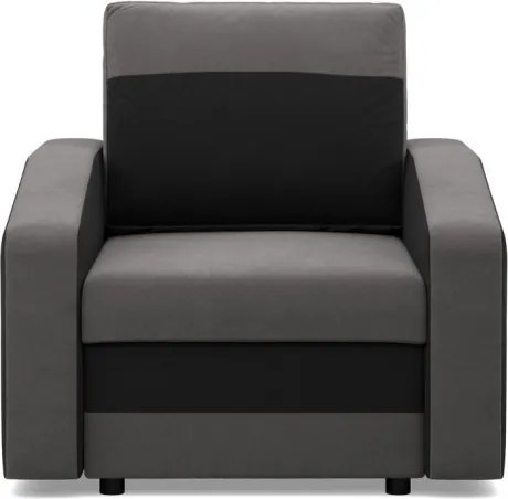 Hewlet fotel, szövet anyag, bonell töltet, szürke - fekete