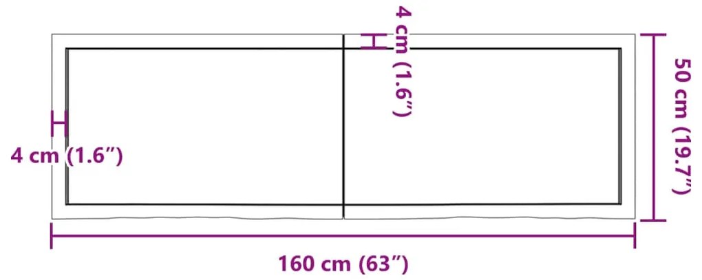 világosbarna kezelt tömör tölgyfa asztallap 160x50x(2-4) cm