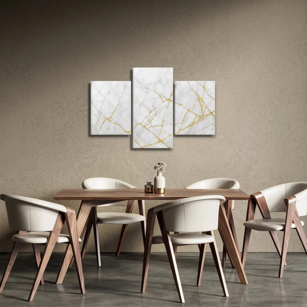 Kép - fehér-arany márvány (90x60 cm)