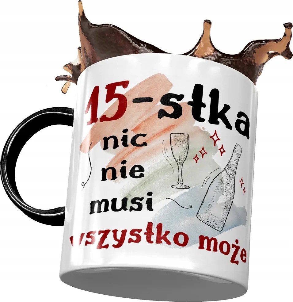 Fekete Bögre Születésnapra 15 15. 15. Ajándék Nyomtatott Fotóval