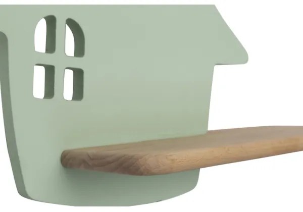 LED gyerekszoba falilámpa polccal HOUSE LED/4W/230V zöld/fa
