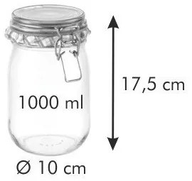 Tescoma DELLA CASA csatos befőttes üveg, 1000 ml, 1 l