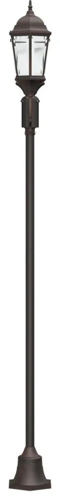 Kert Világítóoszlop 2-Lámpás E27 Bronz 220 cm Alumínium
