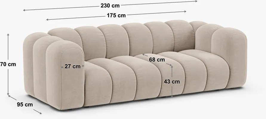 Narancssárga kanapé 228 cm Lupine – Micadoni Home