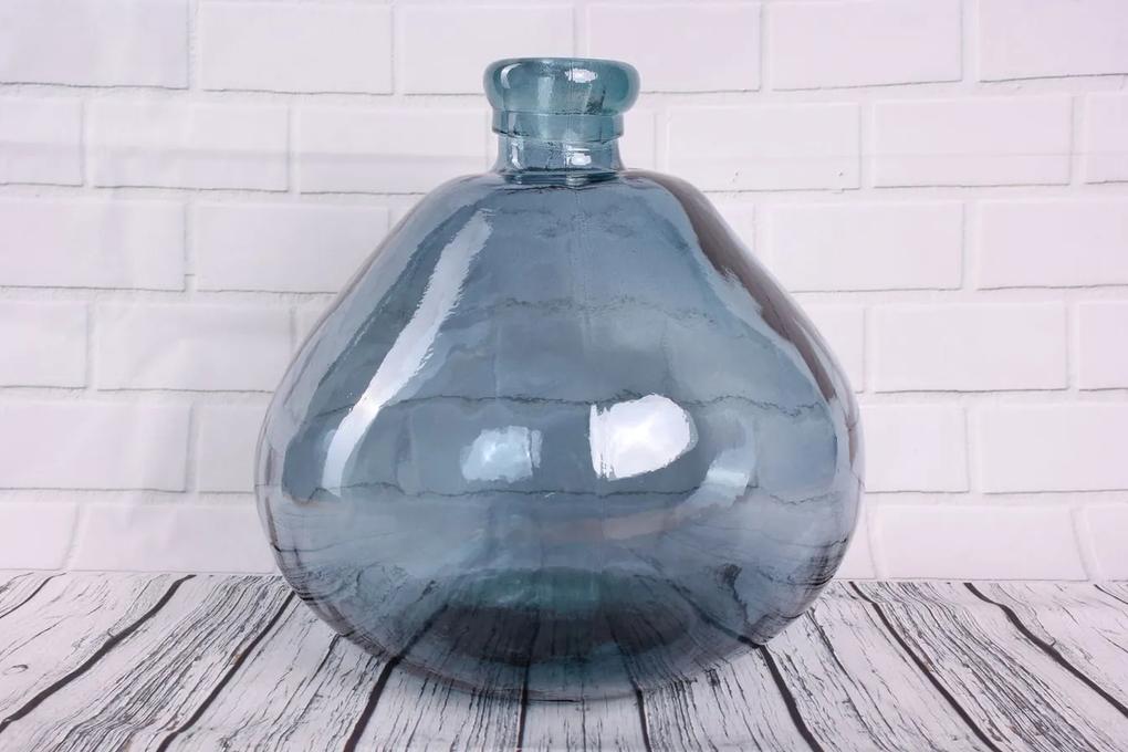 Üveg váza - kék (m. 34 cm, á. 5 cm) - modern stílusú