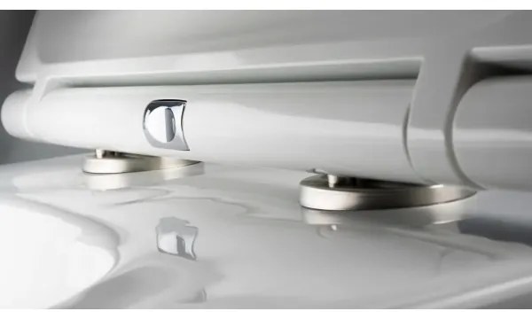 Deante CGRD6ZPW - Falra szerelhető WC SoftClose ülőkével, ROUND, kerámia/fehér