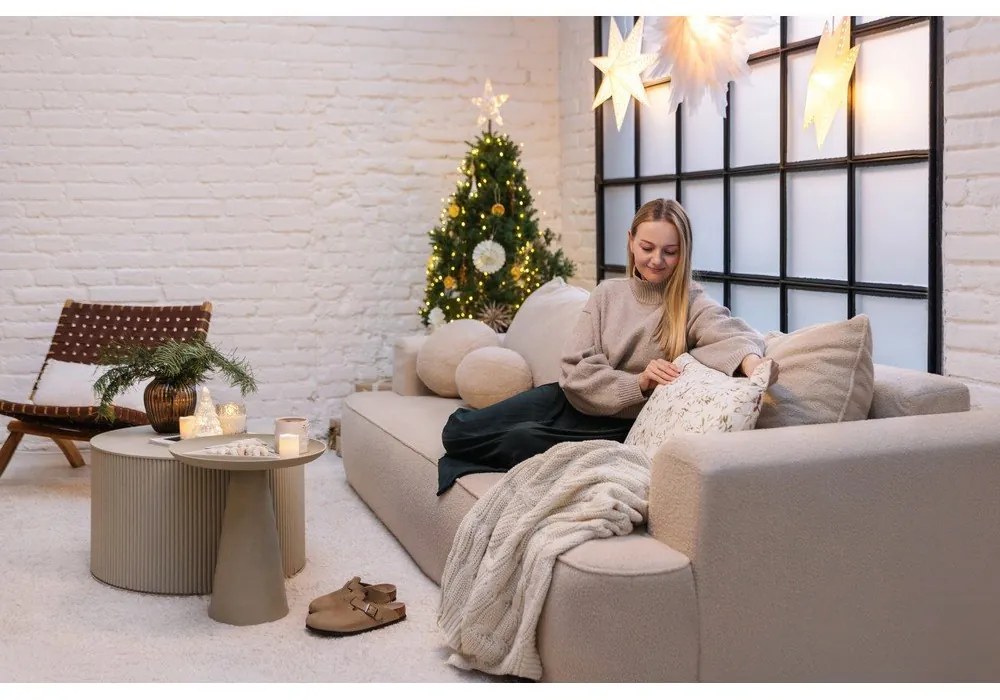 Fehéresbézs kötött takaró 130x170 cm Chunky Marl Knit – Catherine Lansfield