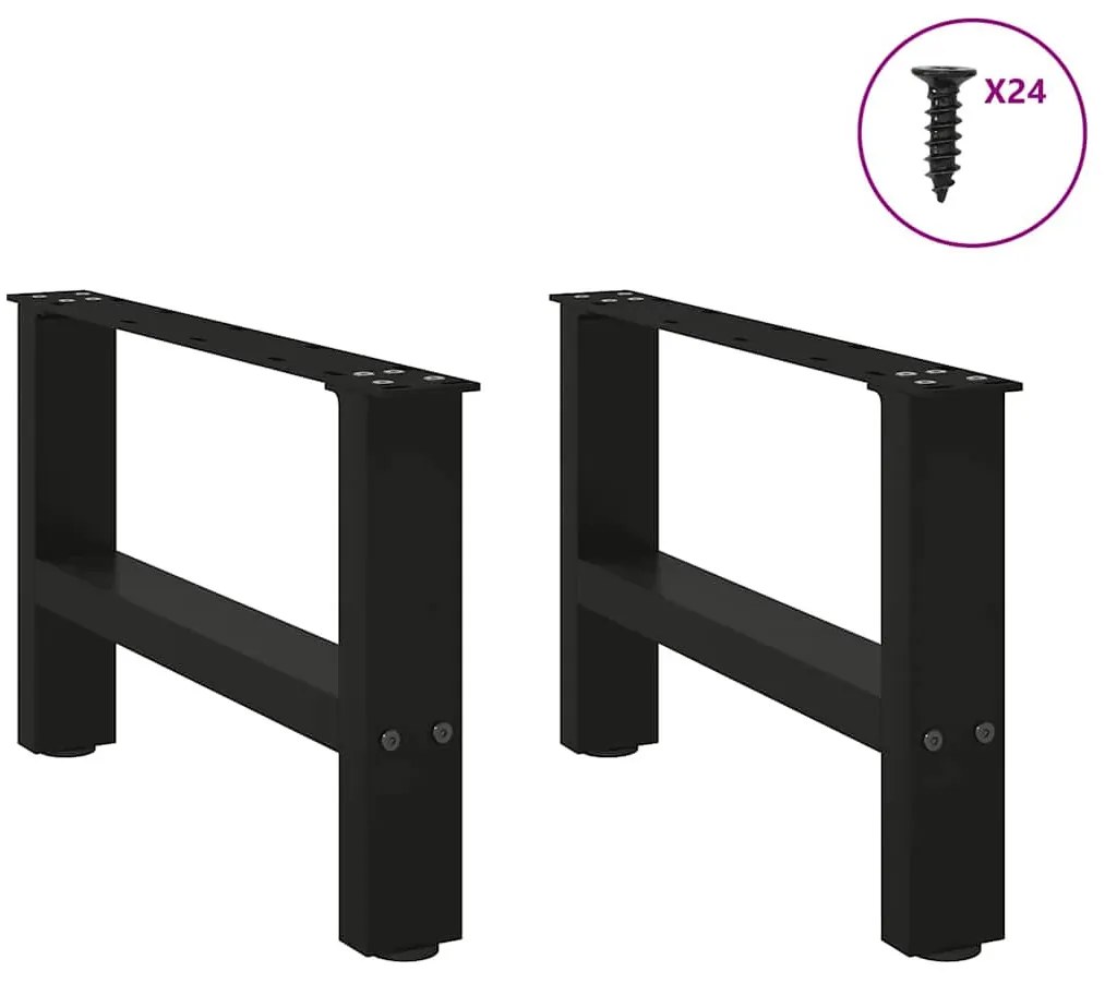 2 db fekete acél dohányzóasztal láb 50 x (30-31) cm
