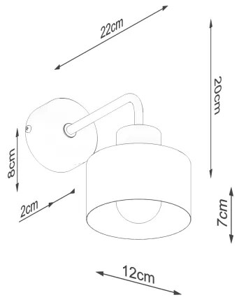 Sollux SL.1129 - Fali lámpa SAVAR 1xE27/60W/230V fekete