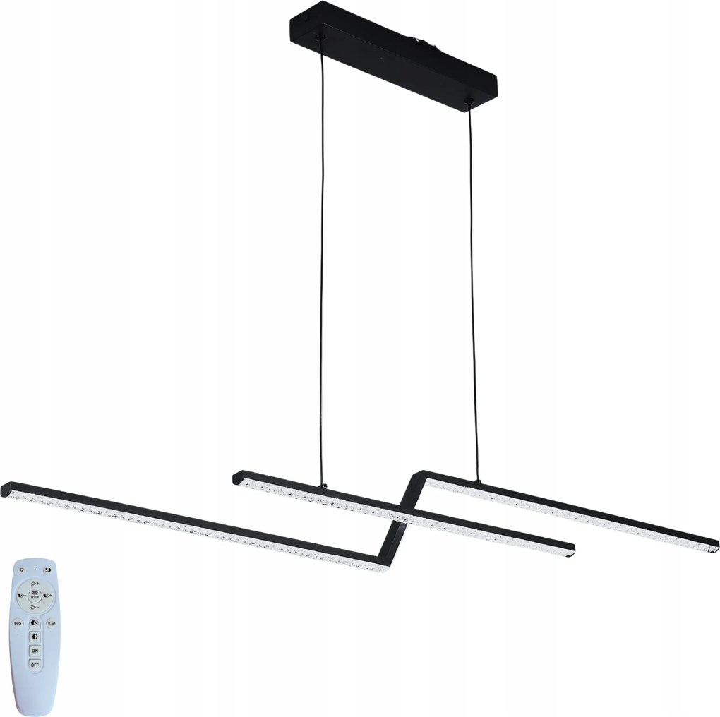 Mennyezeti Lámpa modern függeszték Led Csillár Távirányító 20W 120cm fekete az asztal felett