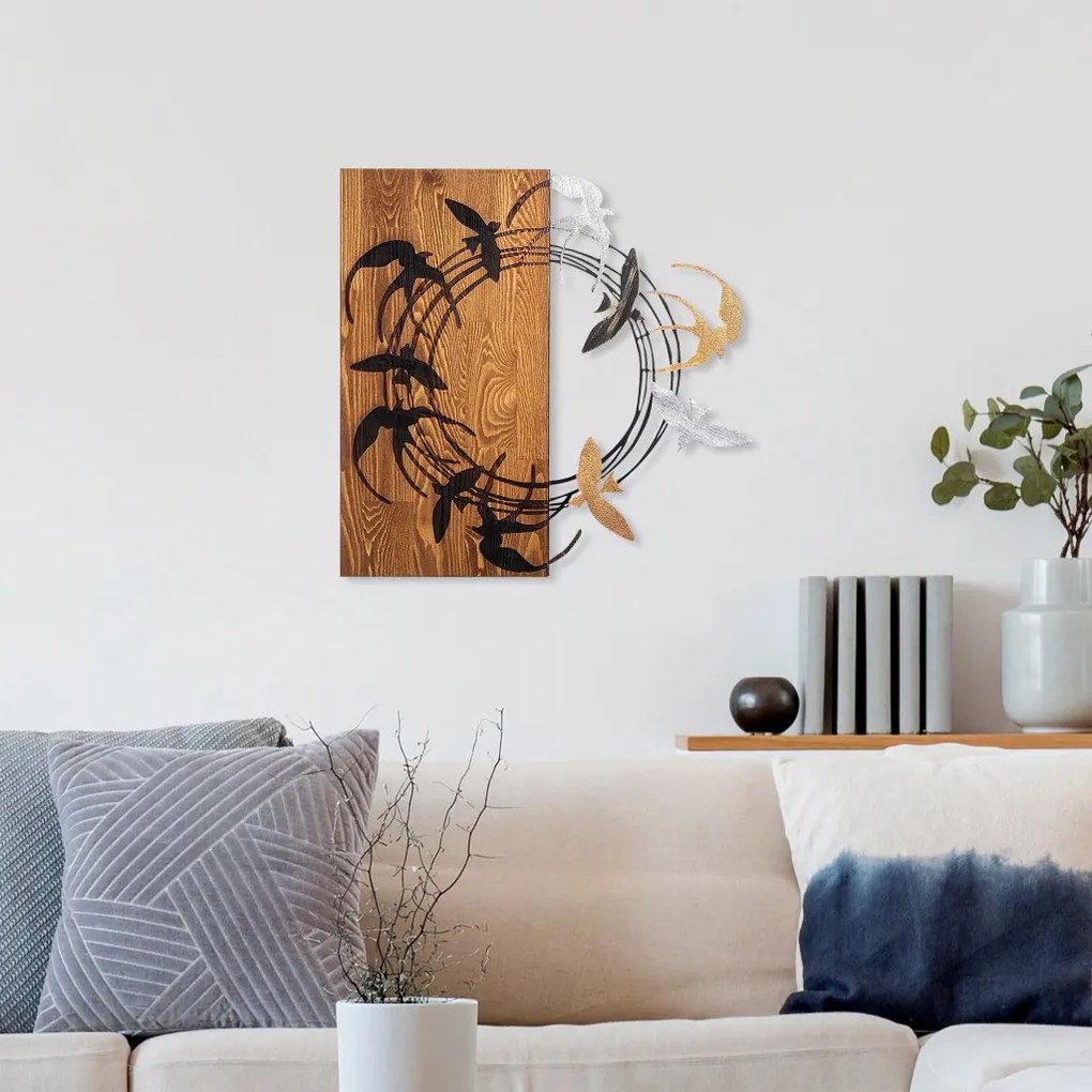 Spiral fém fa fali dekoráció, 58×58 cm – TR891TNL2368