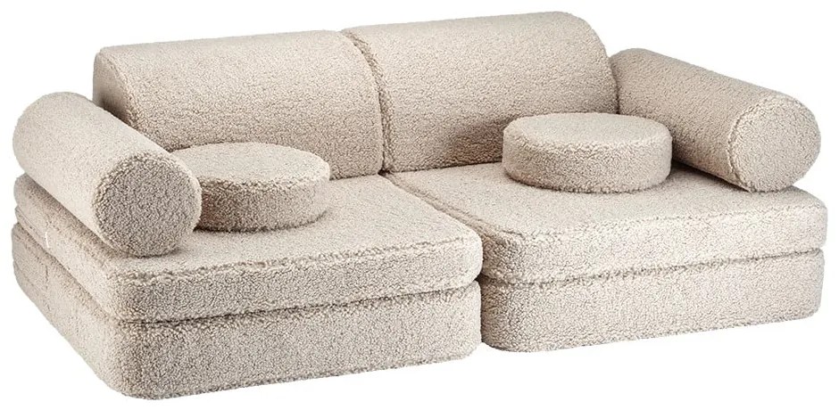 Világosbarna buklé gyerek kanapé 132 cm Settee – Wigiwama