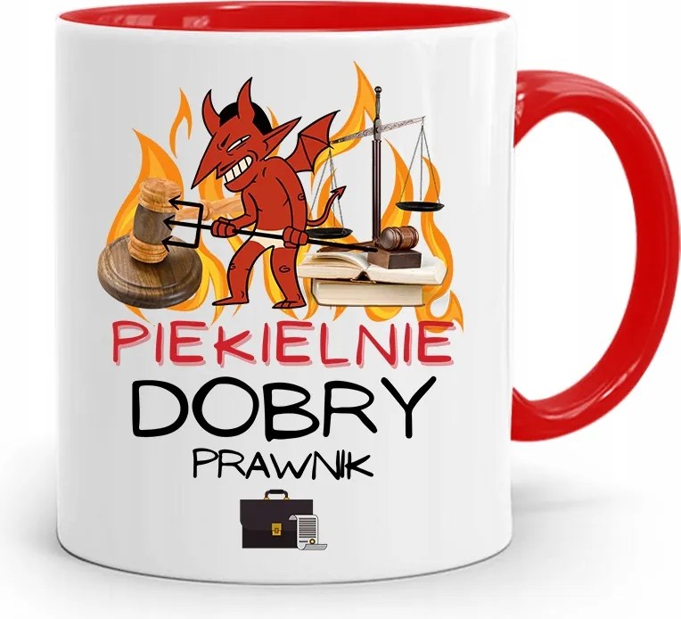 Piros Ügyvéd Bögre Pokolian Jó Ügyvéd fényképes nyomtatással