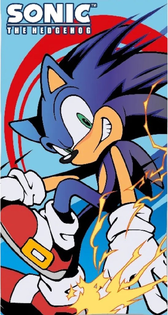 Sonic a sündisznó Electric Speed fürdőlepedő, strand törölköző 70x140cm (Fast Dry)
