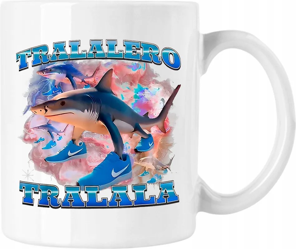 Bögre tralalero tralala cápa brainrot 4 fehér 330ml