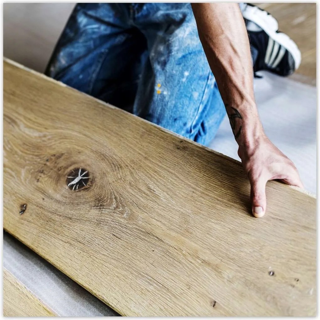 Poszterek 140x140 Fa padló összeszerelése