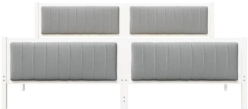 Ágykeret Fehér és világosszürke 200 x 200 cm Tömör fenyőfa