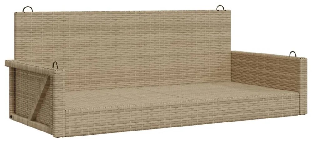 bézs polyrattan hintapad 119 x 56 x 48 cm