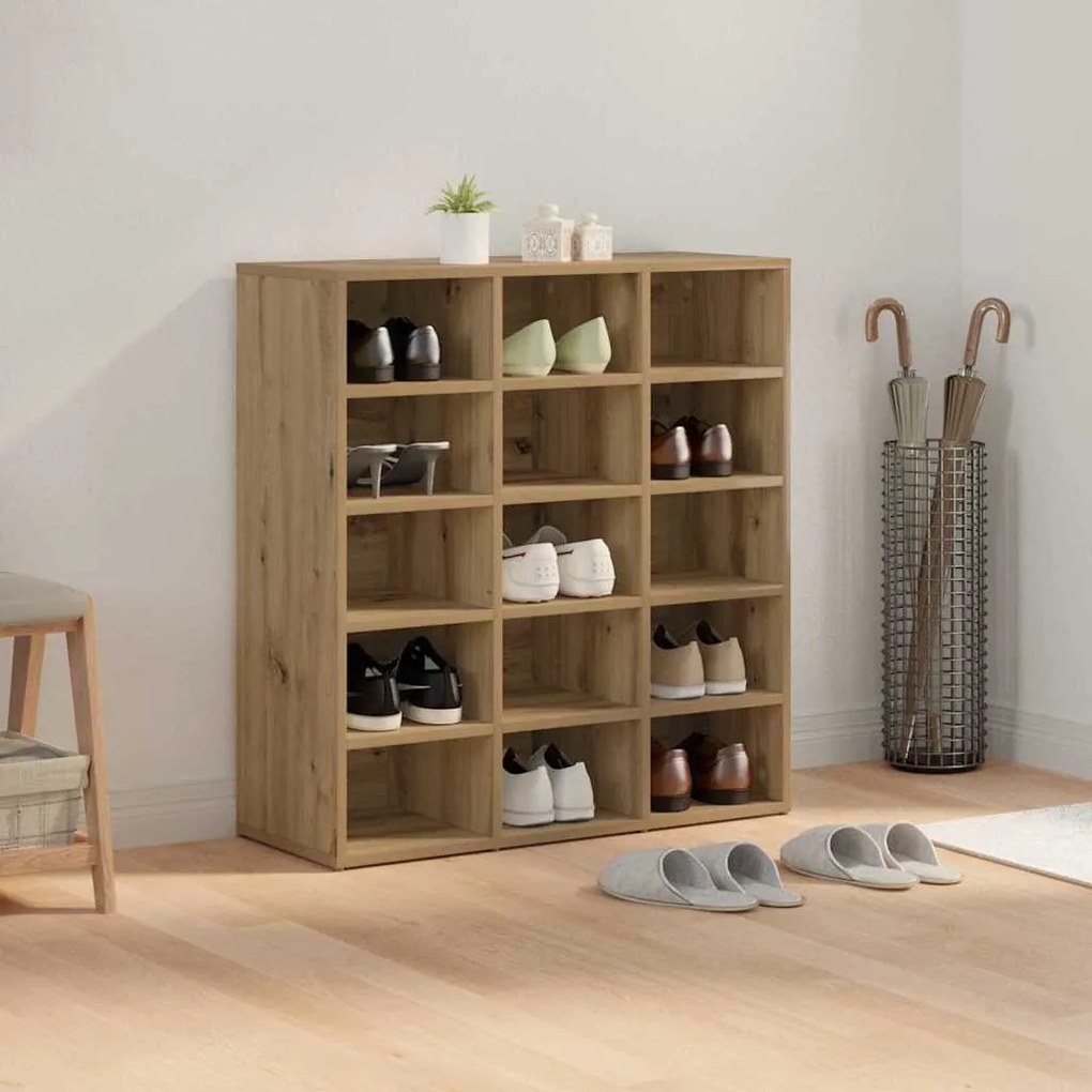 Cipősszekrény kézműves tölgy 77.5 x 30 x 83.5 cm Faanyag