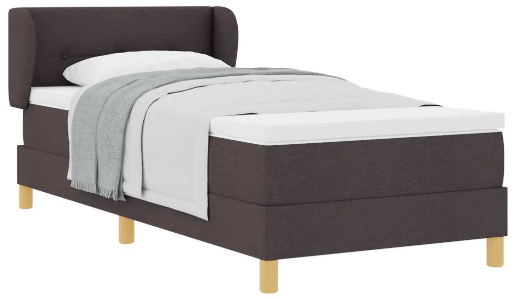 Boxspring Ágy Mattal - Sötétbarna - 100x200 cm - Szövet