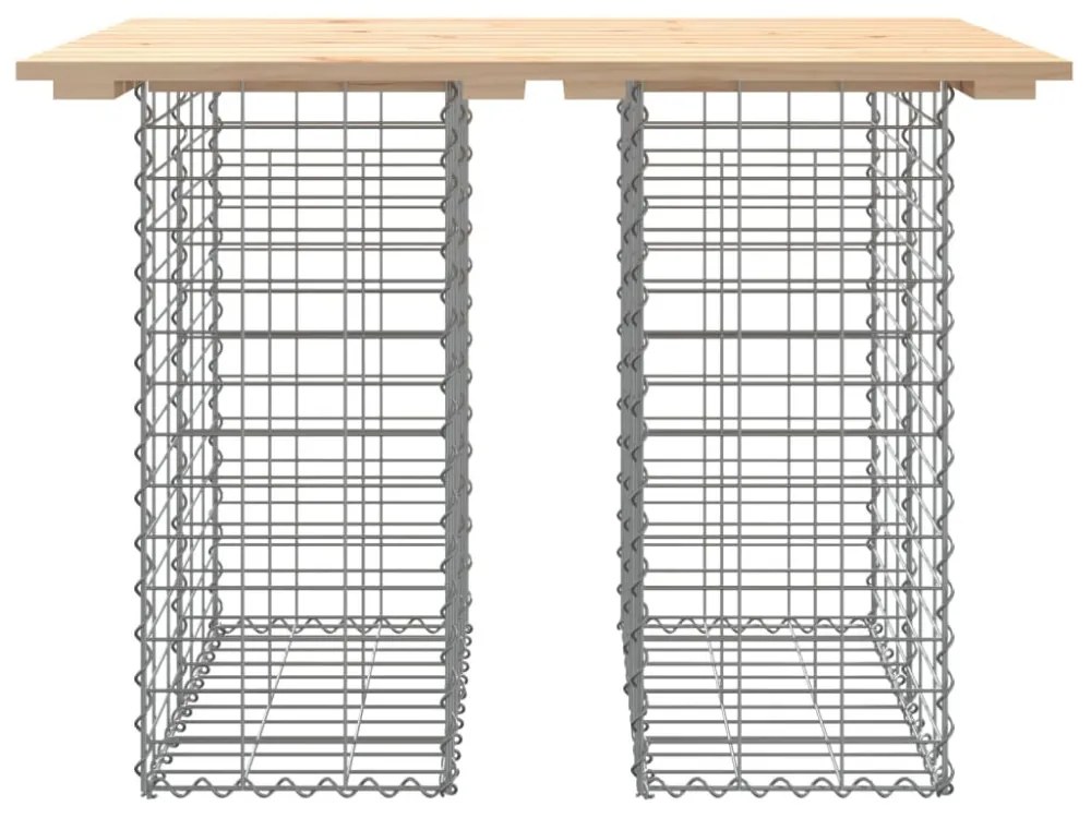 tömör fenyőfa gabion kerti pad 100x70x72 cm
