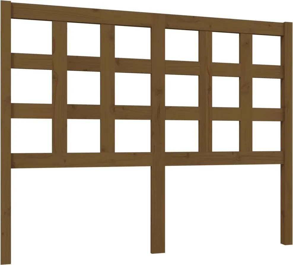vidaXL mézbarna tömör fenyőfa ágyfejtámla 125,5x4x100 cm