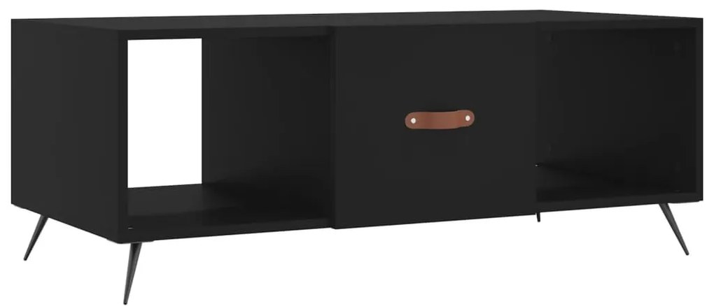 Fekete szerelt fa dohányzóasztal 102 x 50 x 40 cm
