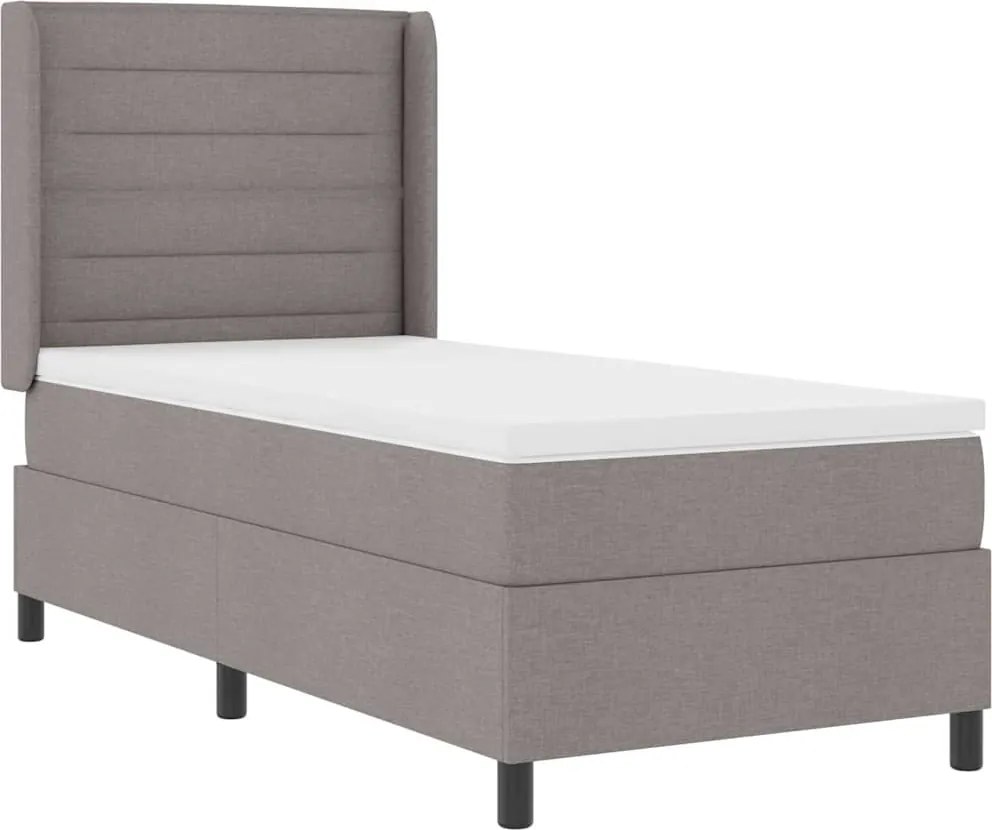 vidaXL LED Box Spring Ágy matracmal Tópszínű 90 x 200 cm szövet