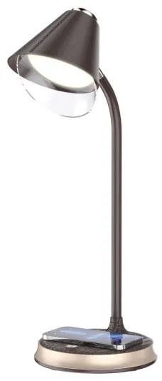 Immax 08971L - FINCH LED asztali lámpa, 9W, 12cm, 230V, barna/arany